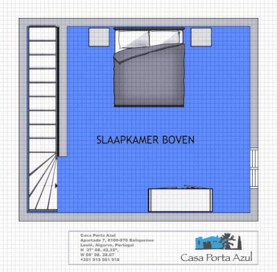 Floor plan 2 person appartement Casa Porta Azul appartement